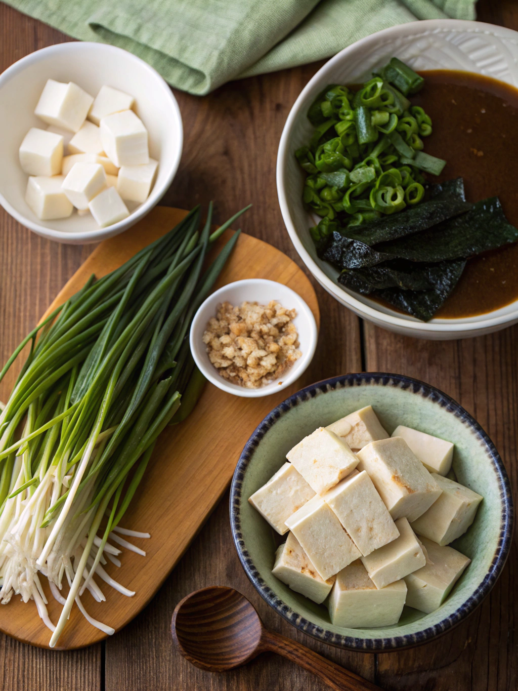 Ingrédients pour soupe miso