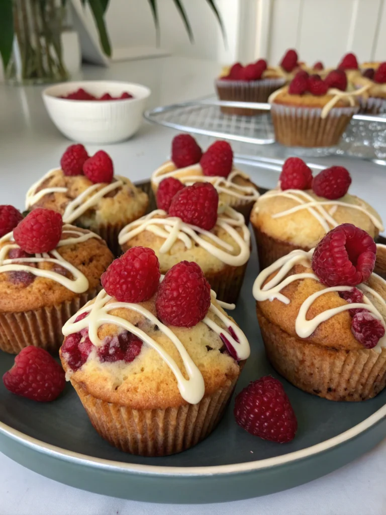 muffins aux framboises et chocolat blanc