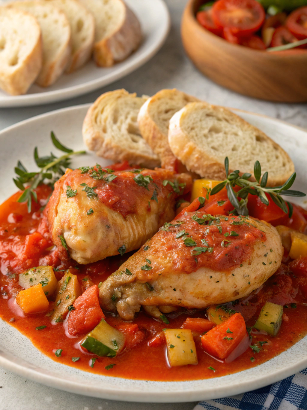 poulet à la sauce tomate