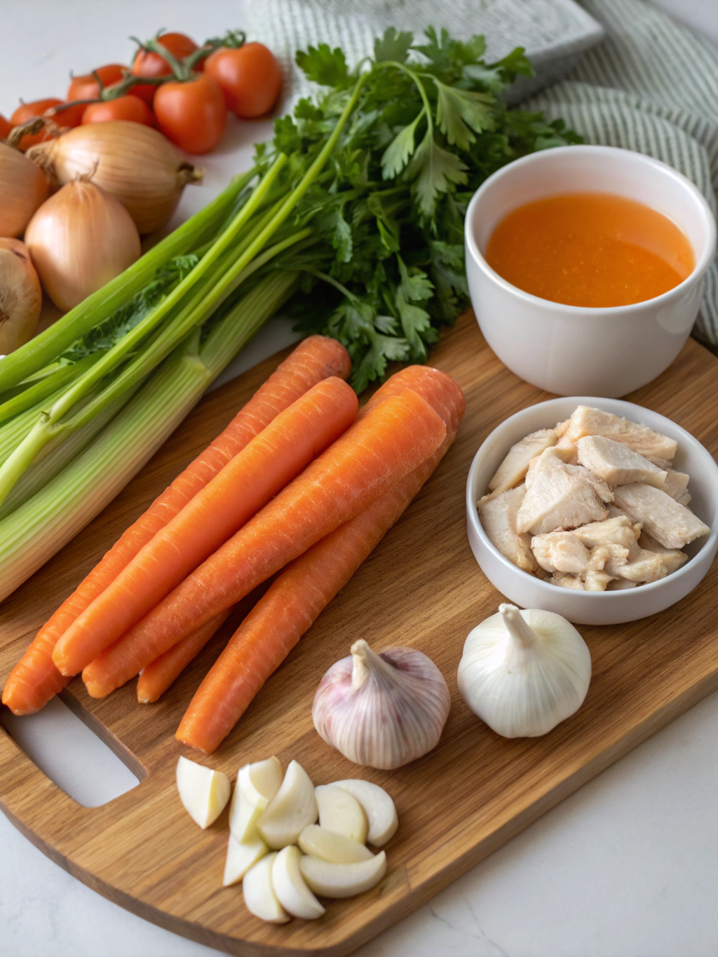 Ingrédients pour soupe de carottes
